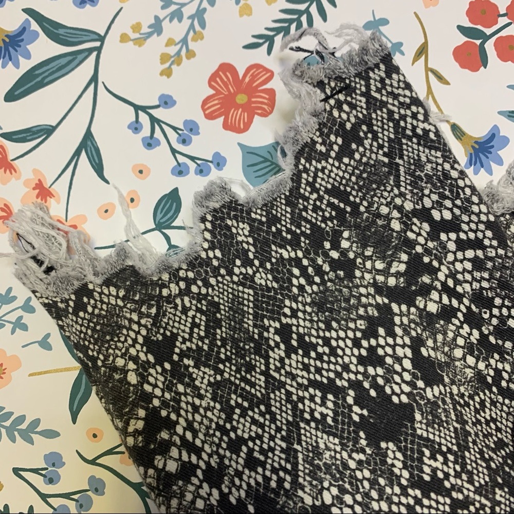 Free People Distressed Snake Print Jeans - image 3